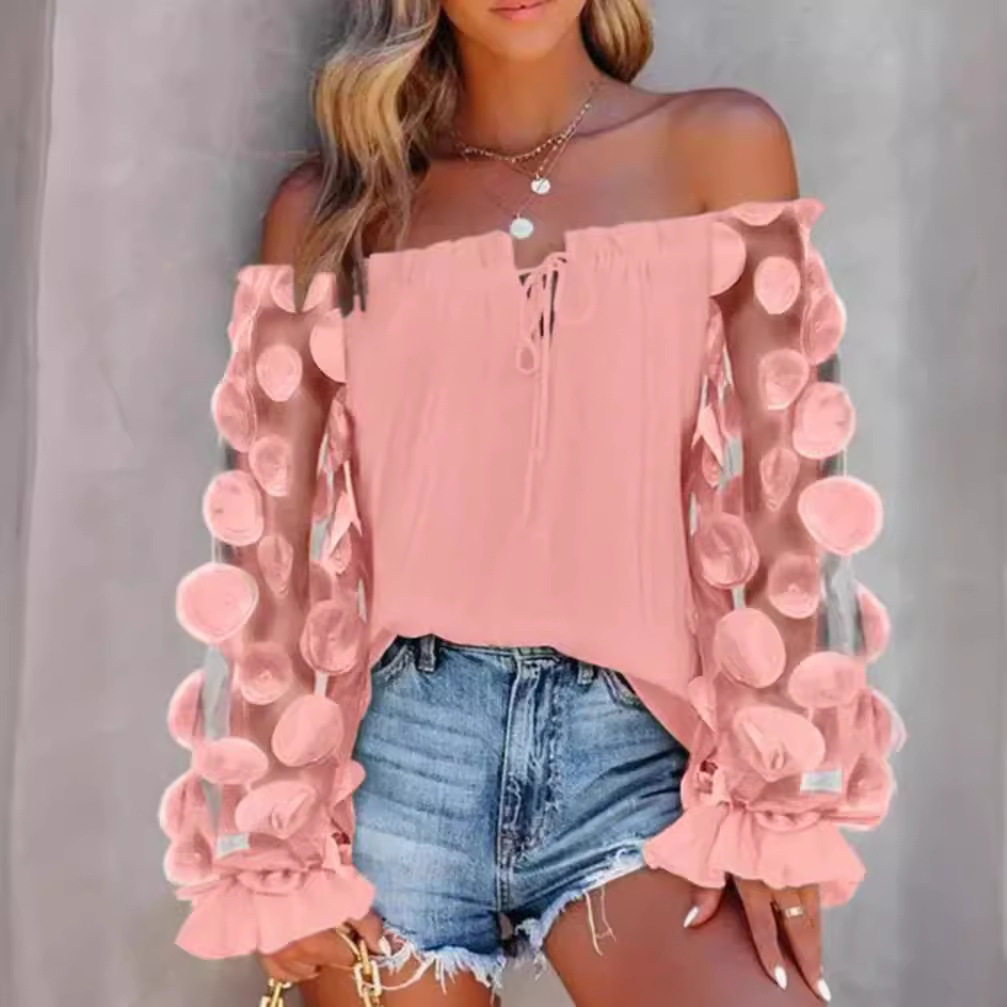 Off Shoulder Floral Top Summer Style Elegant Design Comfortable Fit Perfect for Casual Outings Wholesale Available