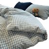 Scandinavian Style Super Soft Waxy Washed Cotton Quilt Cover Bed Bed Sheets Four-Piece Bedding Set Student Dormitory Three-Piece Fitted Bed Sheets Set 4