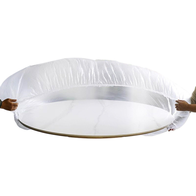 Disposable elastic table cover thickened pe transparent tablecloth waterproof and oil-proof non-washing red girdle table cover