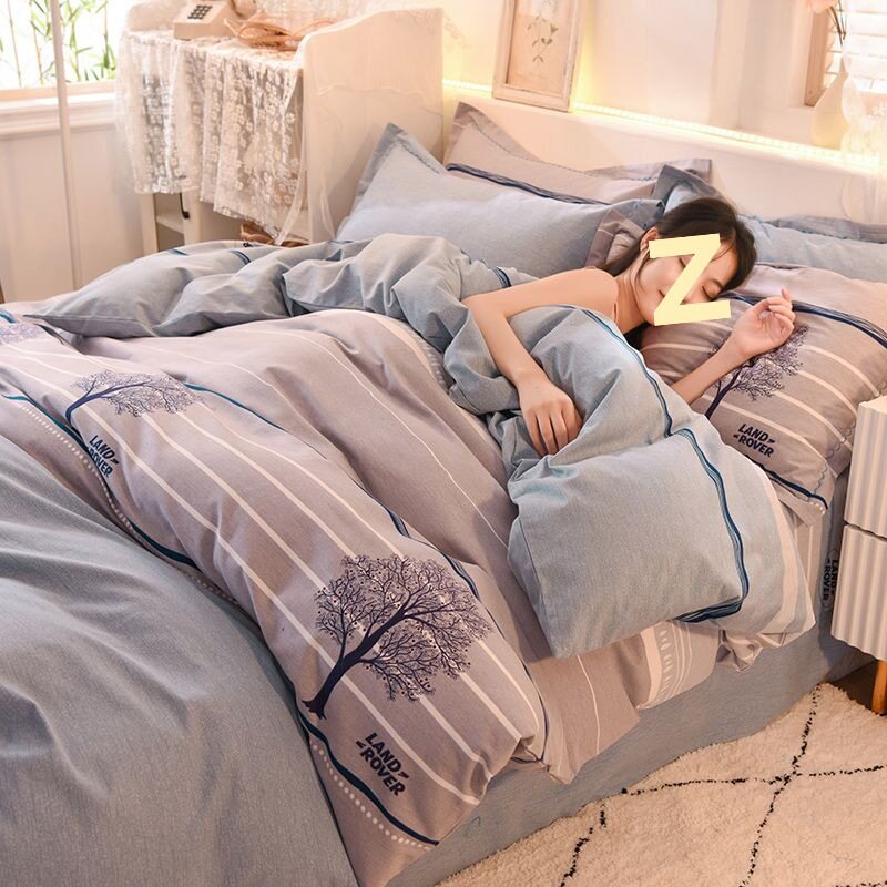 Thickened Cotton 4-Piece Set Pure Cotton Ecological Brushed Four-Piece Set Autumn and Winter High-End Four-Season Twill Cotton Three-Piece Set Ld