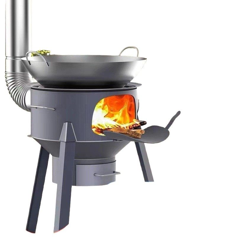 Household Firewood Stove for Burning Wood, Rural Cast Iron Pot, Large Outdoor Stove, Movable Smokeless Stove