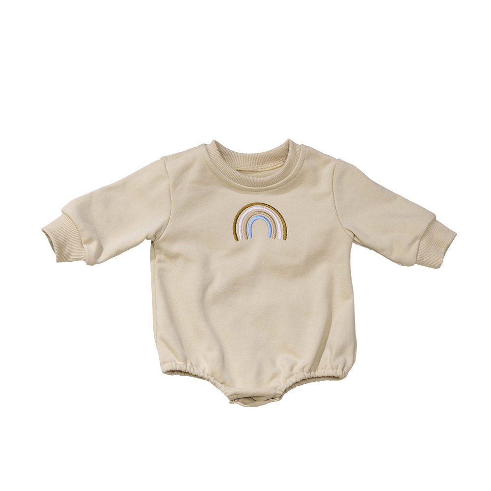 Spring and Autumn New Children's Clothes Newborn Clothes Class a One-piece Clothes Long-sleeved Rainbow Hassel Climbing Clothes Home Clothes