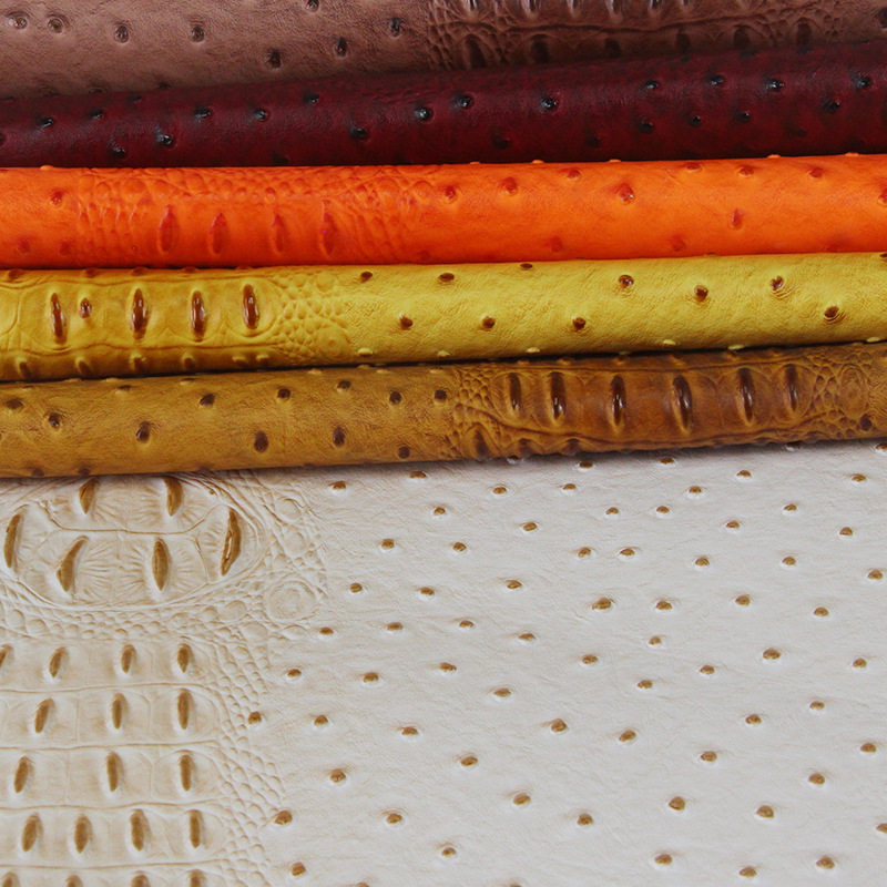 Lemont ostrich crocodile skin pvc Artificial Leather ostrich pattern plus crocodile skin feeling Q elastic realistic luggage material