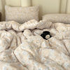 Class A maternal and infant grade knitted cotton double-layer yarn four-piece set small fresh floral bed sheet quilt cover student three or four-piece set