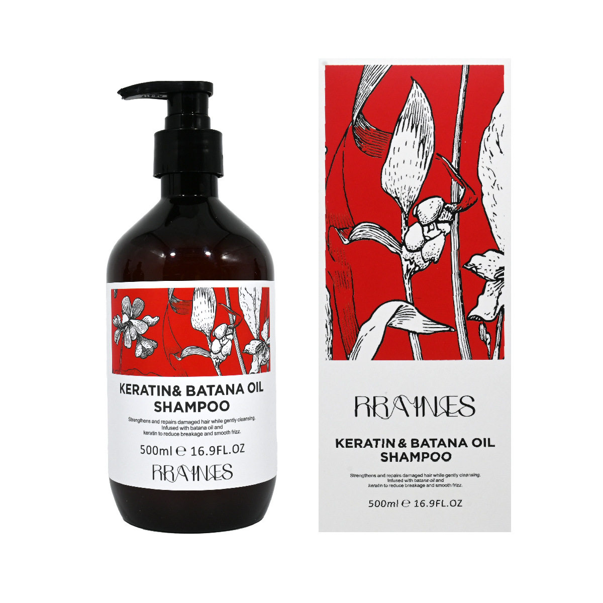 Foreign Trade Cross-Border Smooth and Nutritious Anti-Drying Shampoo Keratin Batahna Oil Shampoo Anti-Dandruff and Anti-Itching