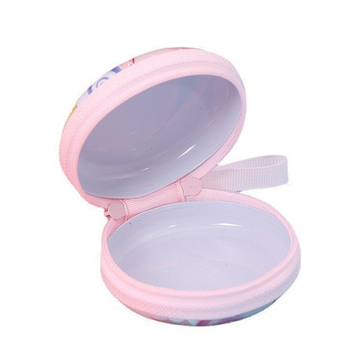 Creative tinplate coin purse cartoon mini round earphone zipper bag portable coin children gift bag wholesale