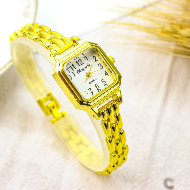 女款小众小方表百搭防水石英女士手表女生小巧轻奢ins风手链女表