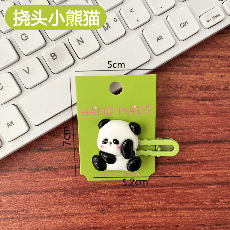 可爱卡通熊猫发夹刘海碎发夹高颜值碎发侧边夹刘海少女心头饰发饰