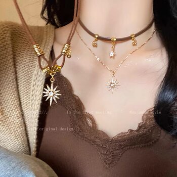 Maillard Bohemian Ethnic Necklace Women's Choker High-end Light Luxury Vintage Collarbone Chain Sweet Cool Accessories