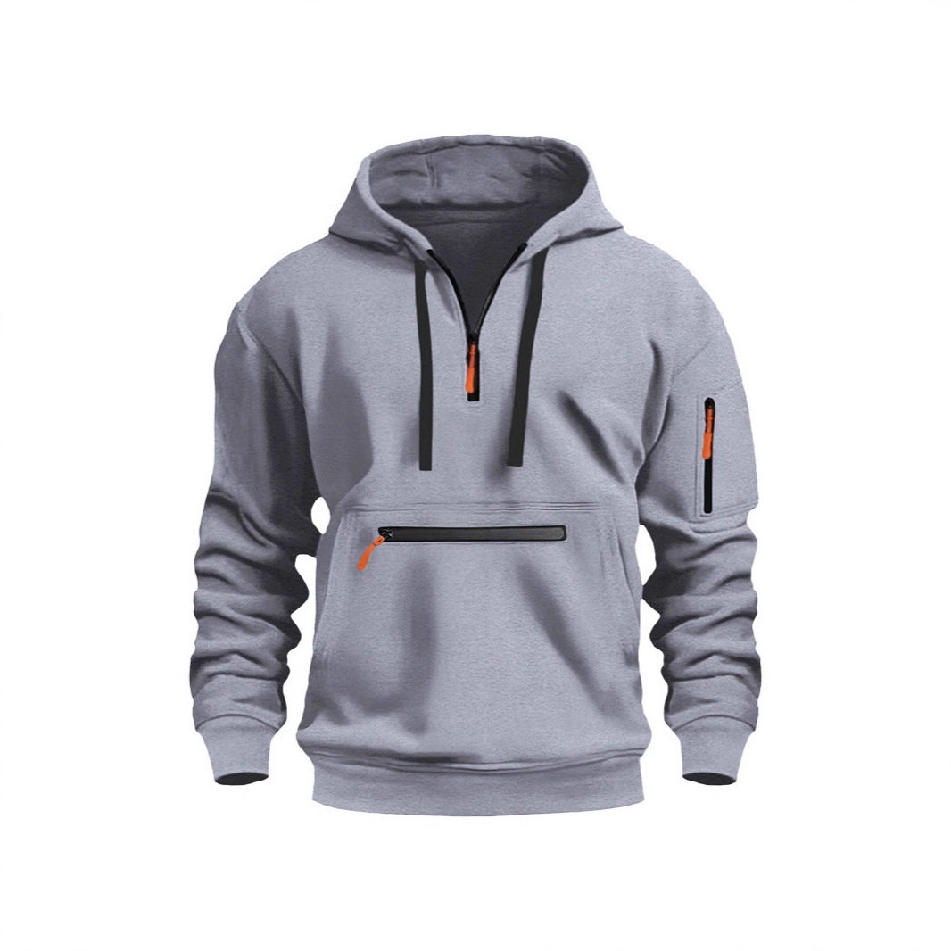 当天发货秋冬款男卫衣连帽拉链多口袋套头衫运动休闲外套潮流男装