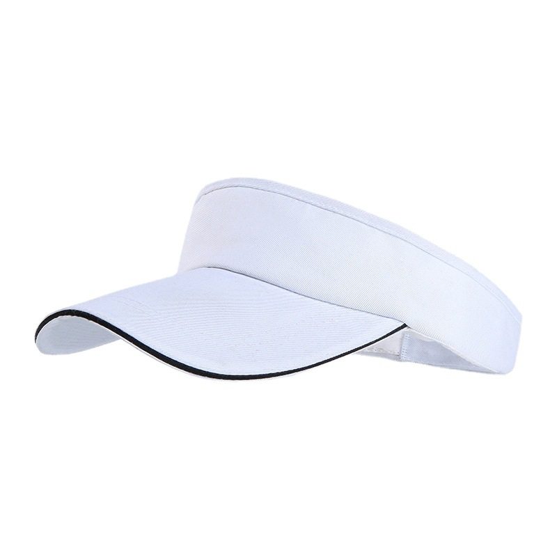 纯棉运动无顶帽子印LOGO户外遮阳防晒马拉松跑步活动空顶帽烫画