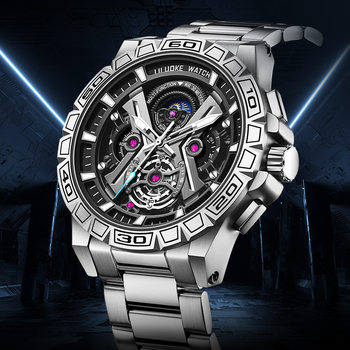 Svj One-Piece Drop Shipping Men's Watch Three-Dimensional Hollow Waterproof Luminous Multi-Function Quartz Watch Men's Cross-Border Wholesale