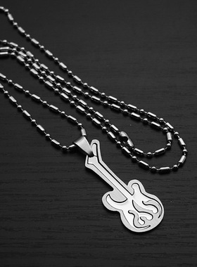 欧美项链朋克吊坠情侣吉他摇滚