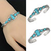 Retro Women's Fashion High-End Turquoise Accessories Jewelry Bracelet Accessible Luxury Style Simple Inlaid Water Drop Square Bracelet
