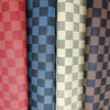 Printed Checkerboard Leather 0.6mm Knitted Bottom Old Flower Plaid PVC Leather Bag Jewelry Packaging Fabric