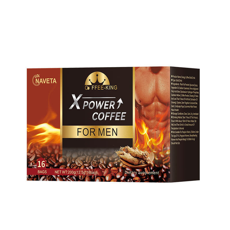 Cross-Border Export Men's Energy Black Coffee Ginseng Oyster Nourishing Instant Black Coffee Energy Coffee