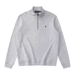 2025 Men's Sweatshirt Half Zipper Stand Collar Spring and Autumn New Embroidered Pony Logo Trendy Casual Half Zipper Shirt