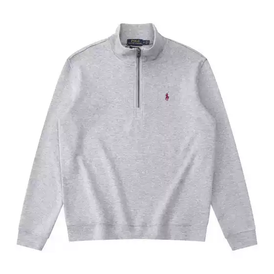 2025 Men's Sweatshirt Half Zipper Stand Collar Spring and Autumn New Embroidered Pony Logo Trendy Casual Half Zipper Shirt
