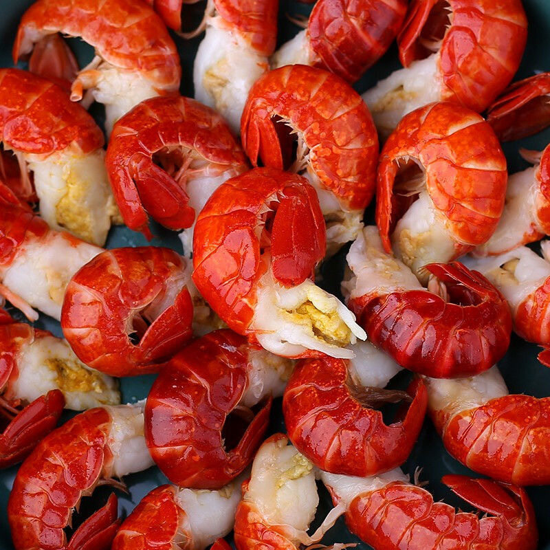 Large Ice-Free Lobster Tail 120-130 Pieces 1.5kg Small Crayfish Shrimp Tail Fresh Lobster Tail Shipped from Hubei Crayfish