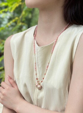 民族风多巴胺葫芦项链春夏轻奢高级感珐琅绿松石串珠长款项链饰品