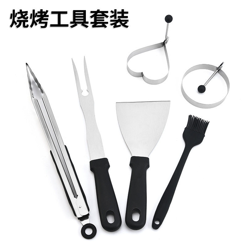 Amazon hot sale outdoor barbecue tools suit 17-piece stainless steel BBQ grill suit cooking shovel frying shovel