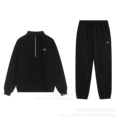 Black half-zip leggings-suit