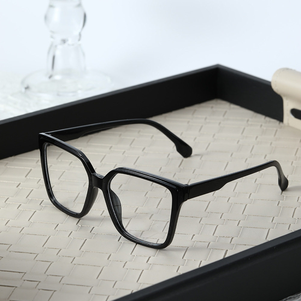 Large Frame Square Glasses Frame 2024 New Flat Glasses Women's Anti-blue Glasses Plain Face Small Frame Glasses