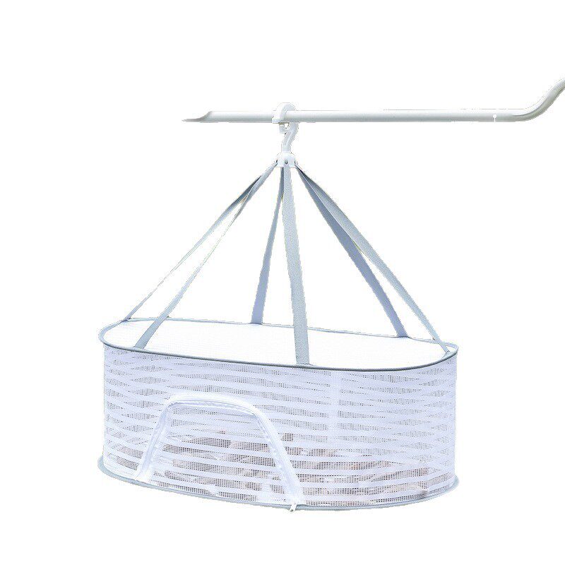 Multi-Functional Household Drying Net for Drying Fish, Insect-Proof Air-Drying Net, Windproof Drying Net for Clothes, Foldable Closed Drying Net, Blue