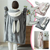 Amazon Shawl Blanket Wearable Cloak Blanket with Hooded Cute Rabbit Ear Bed Blanket Winter Adult Warm Blanket