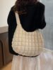 Cross-border wholesale pleated cloud bag women's bag fashion shoulder slung double side pull large capacity down cotton-padded jacket tote bag
