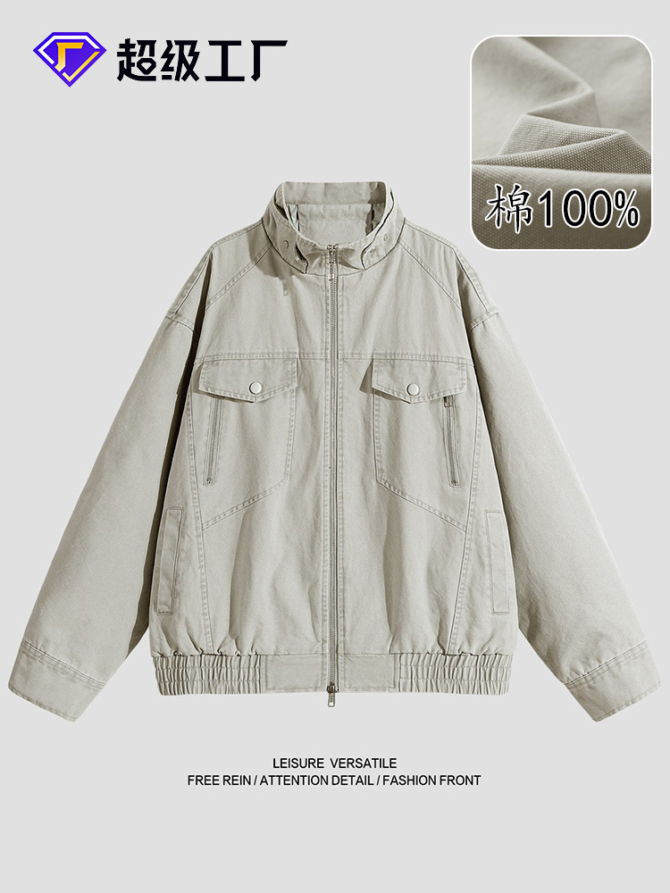 Áo Khoác Nam Chất Liệu Vải Bông Hàng Mùa Xuân Thu Đông