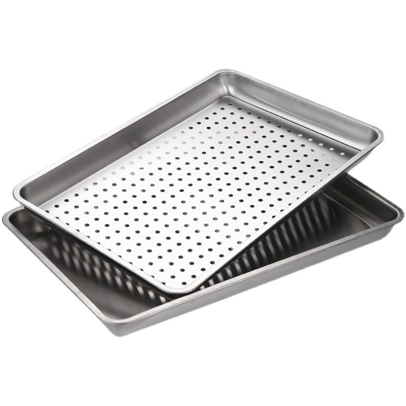 304 stainless steel square basin flat 60*40 steaming plate square plate drain plate extra large Deep Basin steaming box special tray steaming cabinet