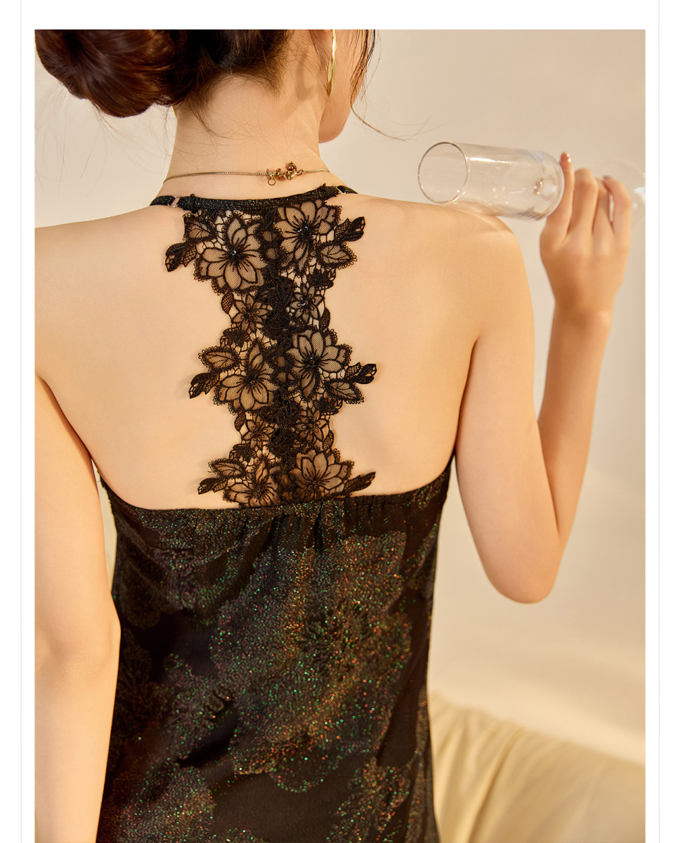 Đầm dài ren ôm body nữ cổ chữ V quyến rũ — Màu đen cao cấp, Màu trà Matcha, mơ