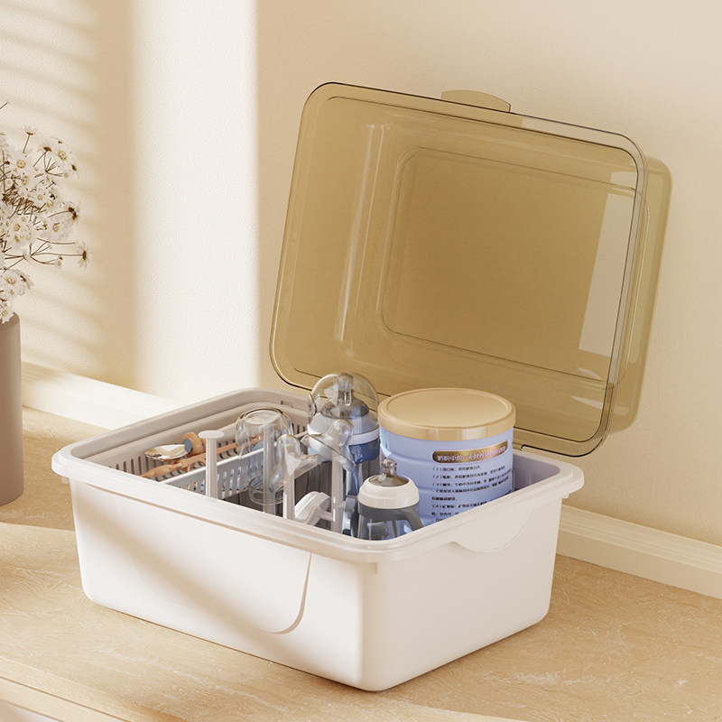 Baby Bottle Storage Box for Drying and Draining Rack, Baby Tableware for Bowls and Chopsticks, Food Supplement Tool Storage Box, Cabinet Dali
