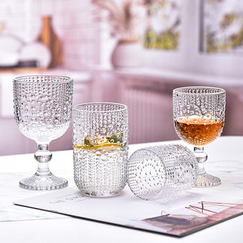 Manufacturer Wholesale Red Wine Goblet Creative Glass Simple Retro Transparent High-End Water Cup Wholesale Cup Juice
