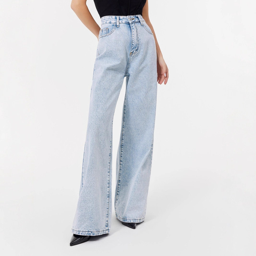 High Waisted Casual Straight Leg Wide Leg Jeans European and American Style Womens Fashion Wholesale Available