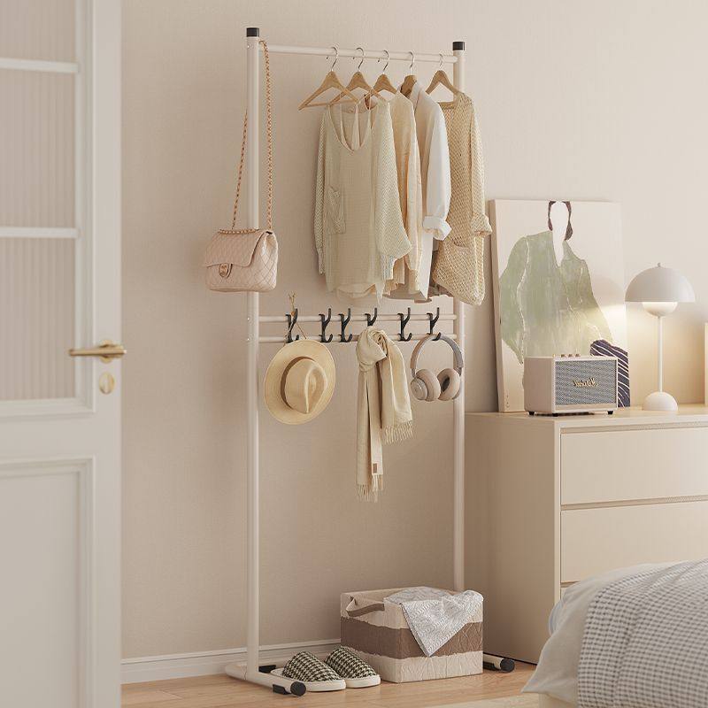 Simple Coat Rack Household Floor Double-Layer Hanger Cream Style Folding Indoor Hanging Bag Integrated Clothes Rack