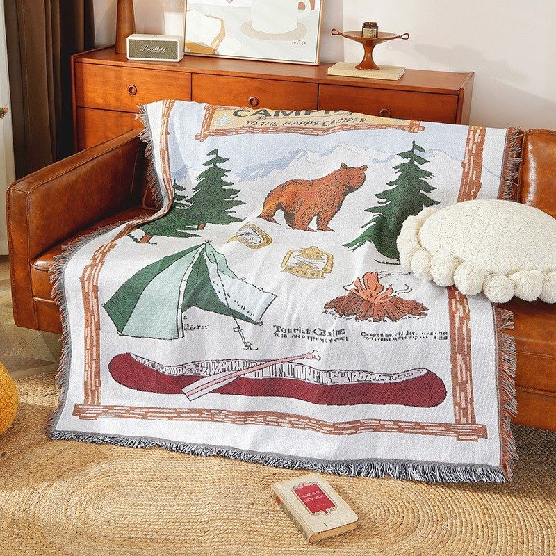 Custom American Blanket Sofa Cover Blanket Camping Blanket Multifunctional Living Room Decorative Tapestries Casual Blanket Gift Blanket Factory