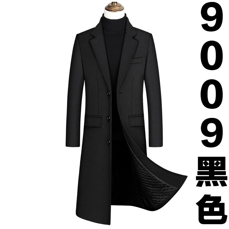 Mens Wool Blend Overcoat Mid Length Thickened Suit Collar Warm Fabric Autumn Winter Fashion Wholesale Available