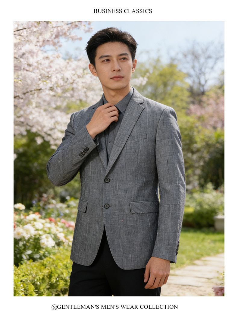Áo vest nam mỏng mùa xuân thu phối modal cotton dáng ôm — Xám trung tính