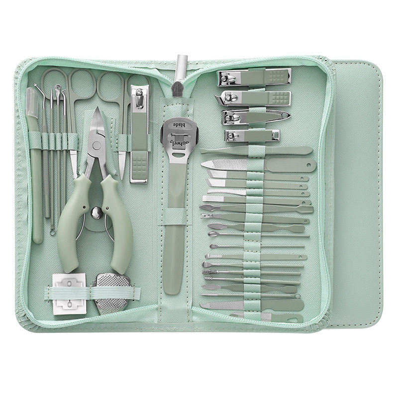 Cross-border zipper nail clippers 35-piece set stainless steel nail clippers full set nail beauty tools suit nail clippers