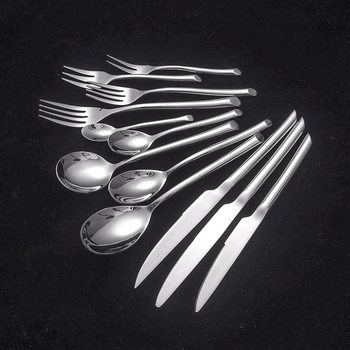 Western-Style Knife, Fork, and Spoon Stainless Steel Set Steak Knife and Fork Coffee Spoon Tableware Commercial Twelve-Piece Set Wholesale