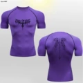 purple short sleeve
