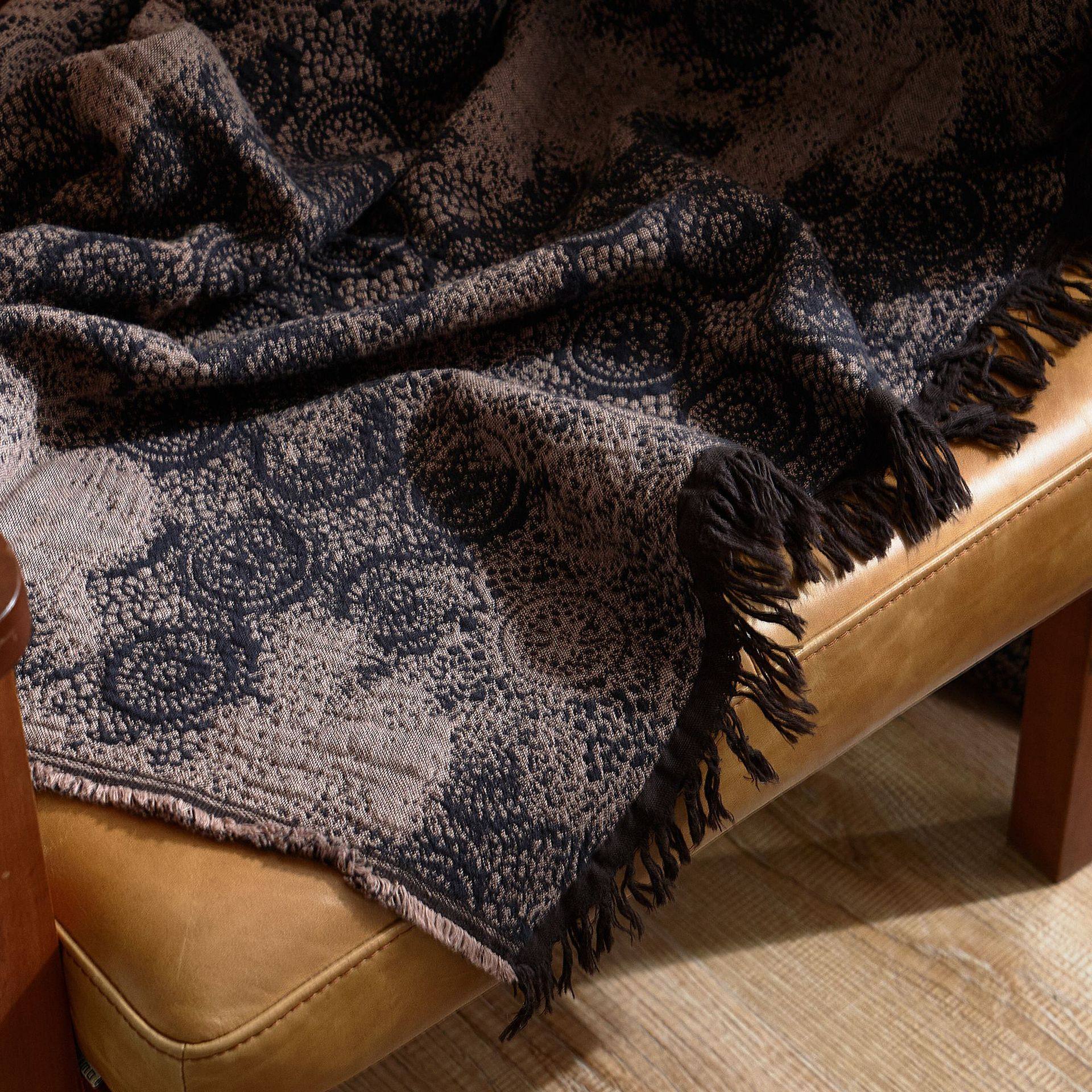 Scandinavian Retro Blanket, Cotton Strong Shrink Yarn-Dyed Wool Blanket, Office Nap Blanket, High-End Sofa Blanket