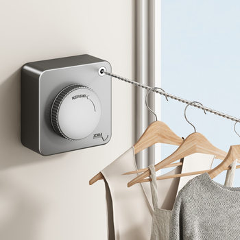 Invisible Clothesline for Drying Clothes, Rope for Hotel Indoor Use, No-Drill Bathroom Retractable Balcony Steel Wire Rack