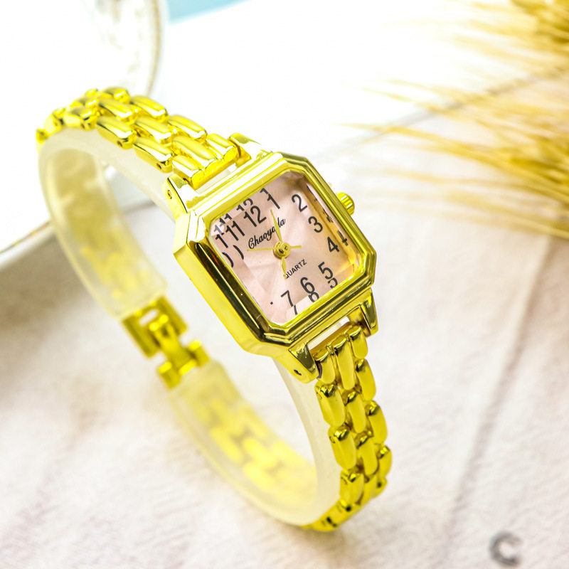 女款小众小方表百搭防水石英女士手表女生小巧轻奢ins风手链女表