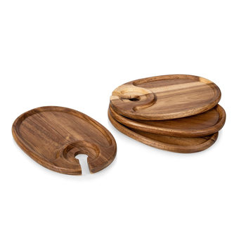 Acacia Wood Tall Wooden Wine Glass Tray Party Party Steak Deli Tray Wooden Champagne Glass Holder Tray