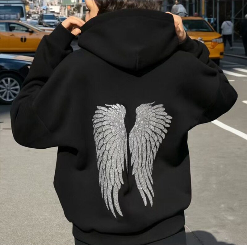 Womens Casual Set Solid Color Wing Design Sequin Embroidery Fashionable for Fall Winter Wholesale Available