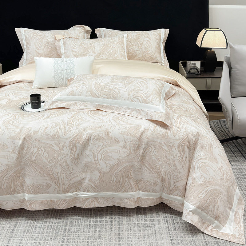 Class a Classy 240-Count Cotton Satin Four-Piece Set of Long-Staple Cotton Pure Cotton Skin-Friendly Naked Sleeping Bed Sheetss and Quilt Covers Nantong Home Textiles