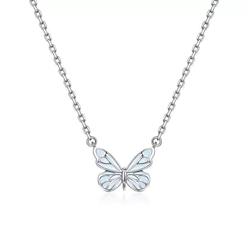 Butterfly Light Necklace Women's Simple Light Luxury Fashion New Blue Luminous Smart Butterfly Mori Aurora Clavicle Chain